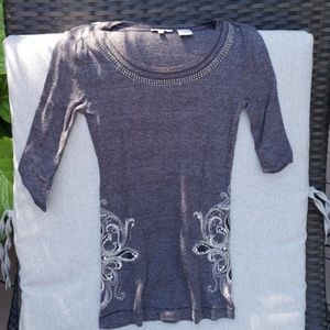 MissMe Girls grey short sleeve top